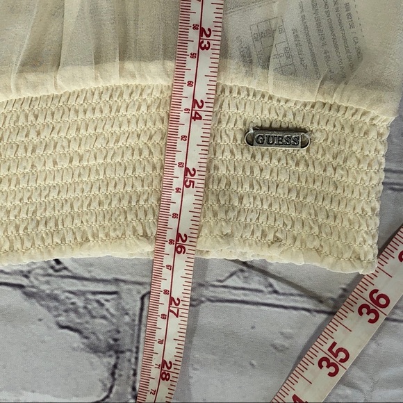 Guess Los Angeles Sheer Silk Cream Top Size L NWT - Picture 7 of 14